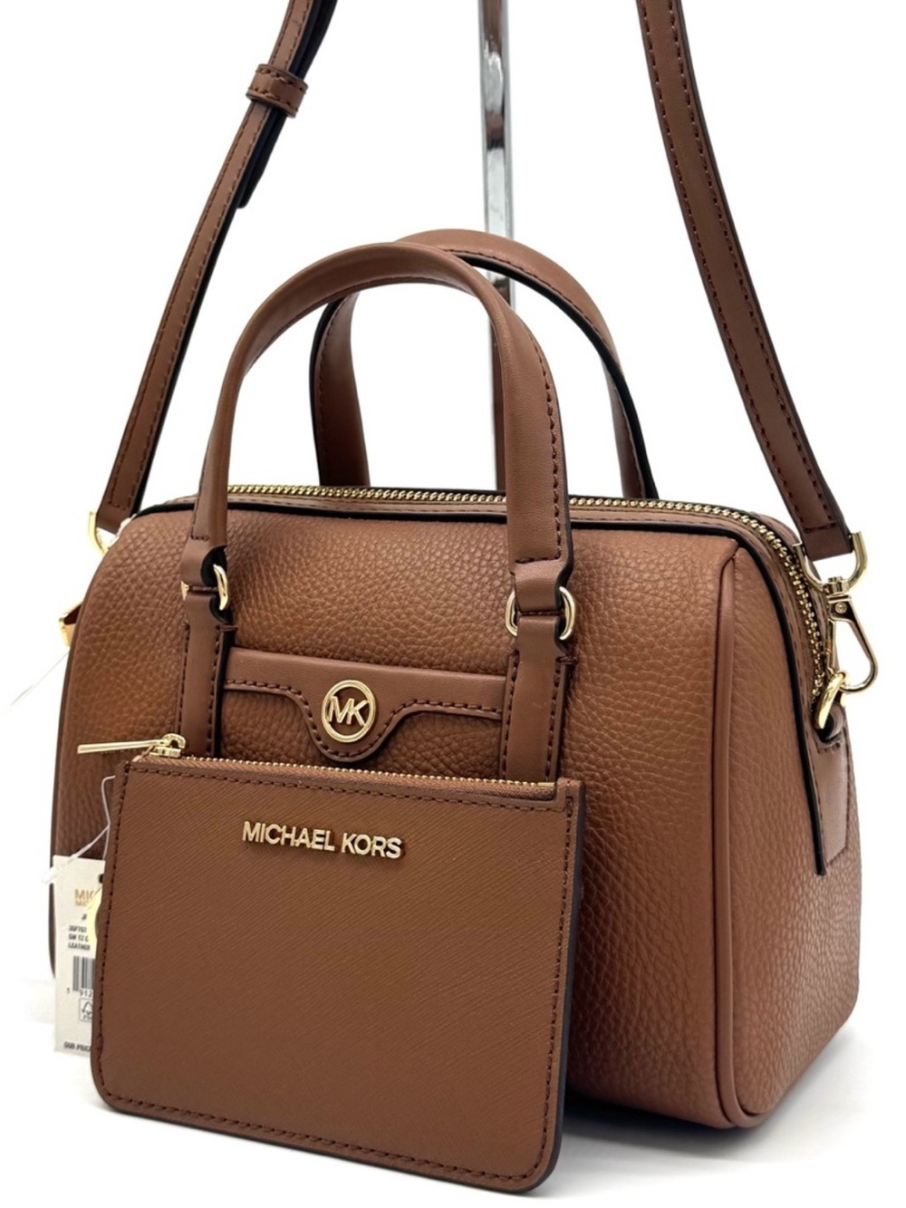 Michael Kors Small Travel Duffle Xbody Bag & Matching TZ Coinpouch Luggage